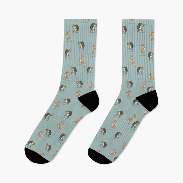 Item preview, running club - tortoise and the hare - dusty blue designed and sold by littlearrow.