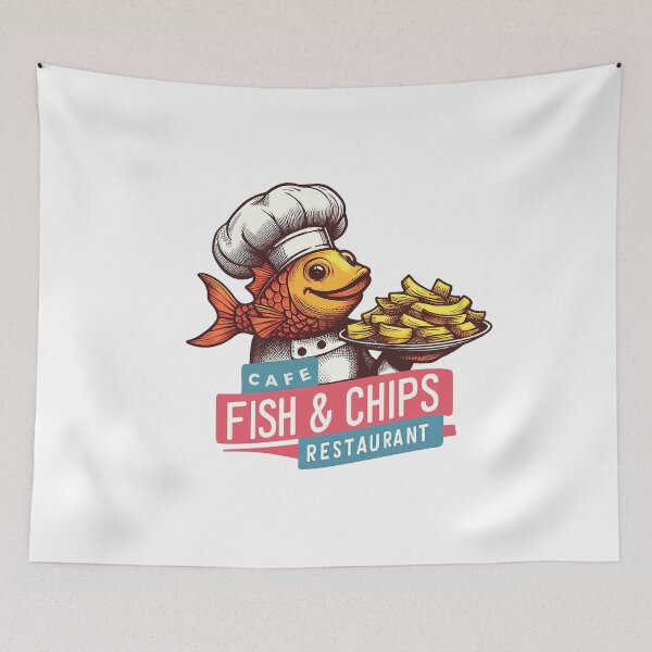 Item preview, Fish n Chips logo designed and sold by PickledjoArt.