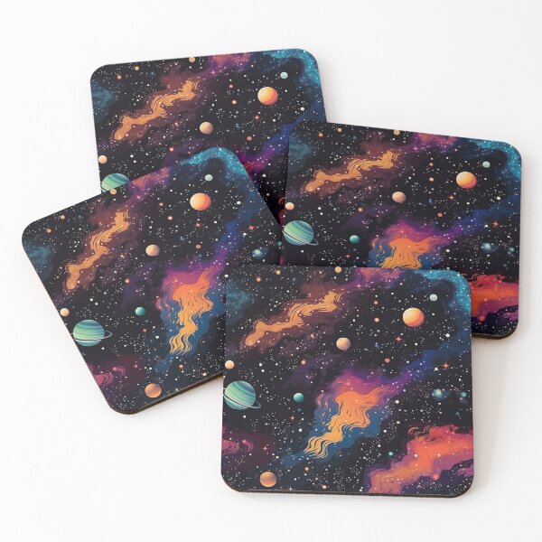 Item preview, Cosmic and Space-Themed, Black, Spectacular Shape Galaxy Seamless Pattern designed and sold by exitbird.