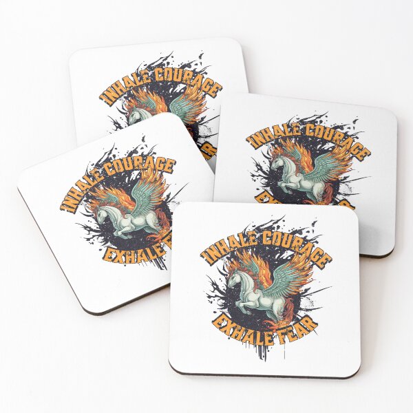 Item preview, Inhale courage motivational Pegasus Design  designed and sold by Spellhound.