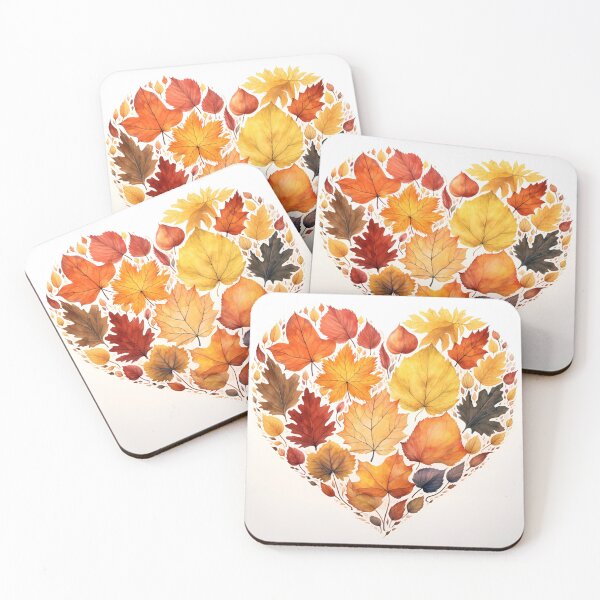 Item preview, Fall leaves in the shape of a heart print designed and sold by dcrc.