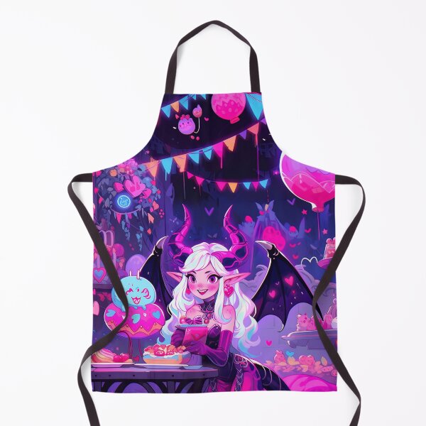 Item preview, Adorable Purple Pink Party Demon Anime Girl designed and sold by bubblegoth.