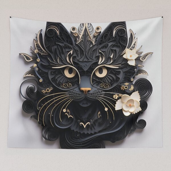 Item preview, Paper Quilling Halloween black cat designed and sold by dcrc.