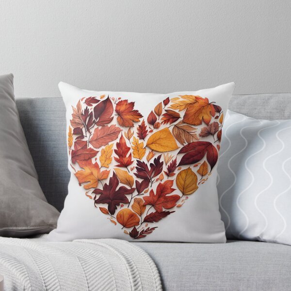 Item preview, fall leaves in the shape of a heart print designed and sold by dcrc.