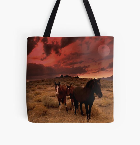 Wild Horse Moon All Over Print Tote Bag