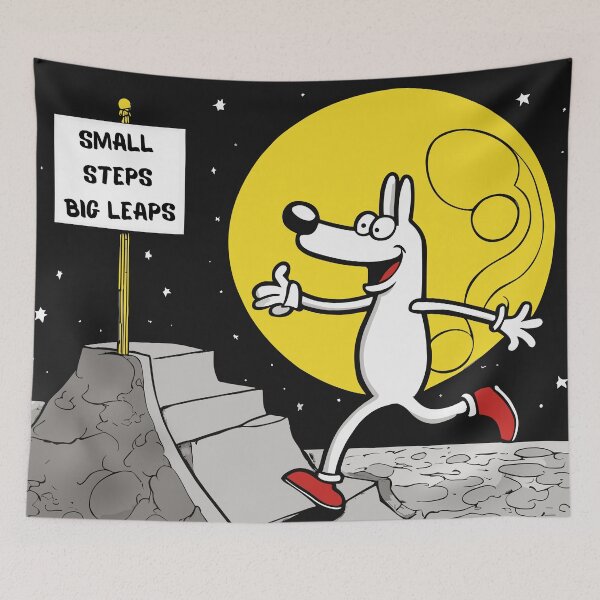Item preview, Small steps big leaps dog on Moon designed and sold by ElLocoMus.
