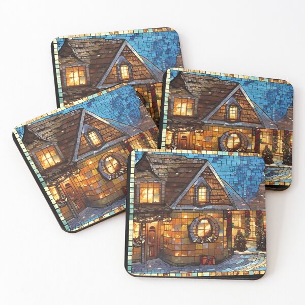 Item preview, Christmas Village Mosaic Stained-Glass designed and sold by Paw's Arts.