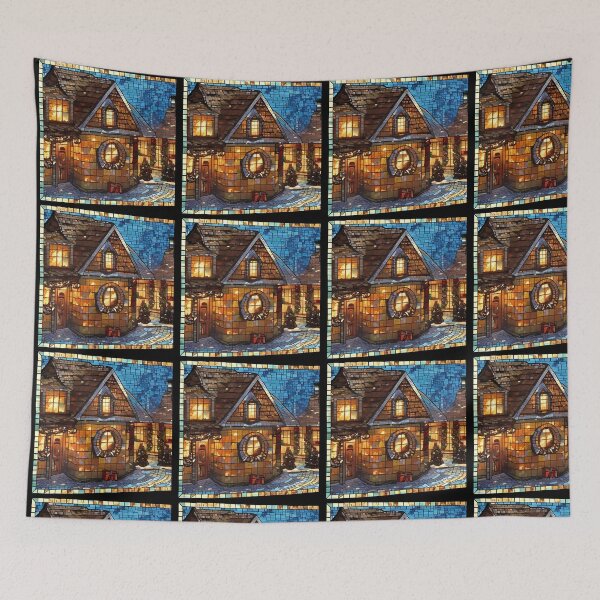 Item preview, Christmas Village Mosaic Stained-Glass designed and sold by Paw's Arts.