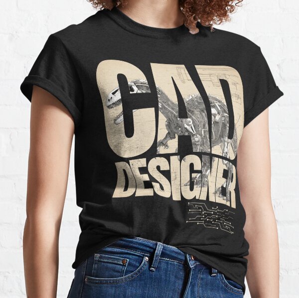 CAD Designer Shirt Dinosaur Blueprint Classic T-Shirt