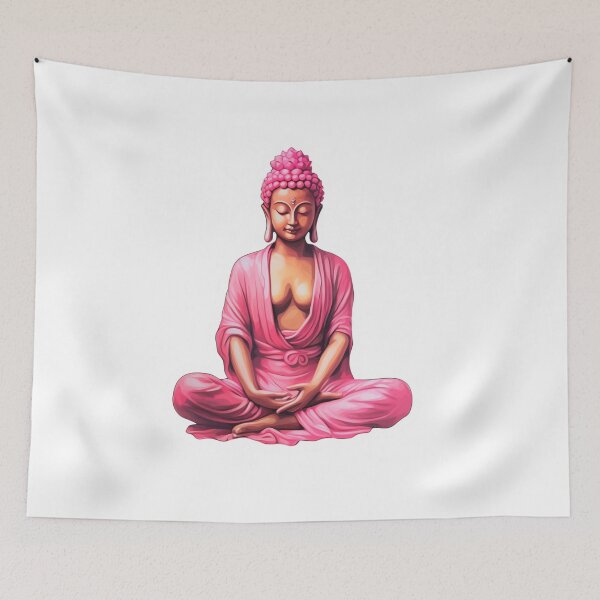 Artikelvorschau, Rosa Buddha-Statue für Yoga und Fokus der Aufmerksamkeit entworfen und verkauft von MartynGrey.