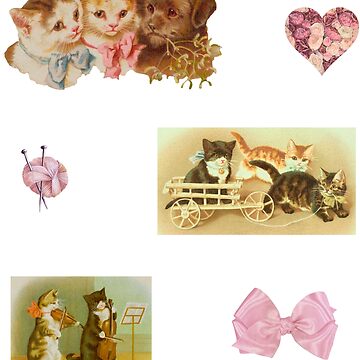 Sticker for Sale avec l'œuvre « pack d'autocollants coquette animaux  mignons en forme de coeur sanrio hello kitty » de l'artiste LunarArts1111