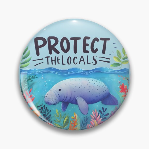 Item preview, Protect the Locals - Cute Fun Manatee Design designed and sold by SandbarTees.