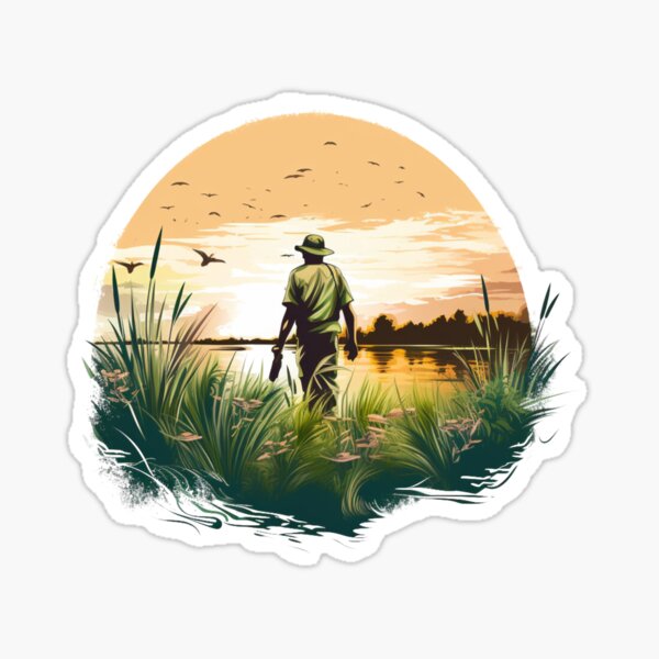 Hunting And Fishing Bush Sticker for Sale by PrzemekJAS