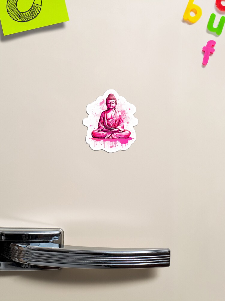 Magnet for Sale mit Rosa Buddha-Statue, digitale Kunst, für Yoga