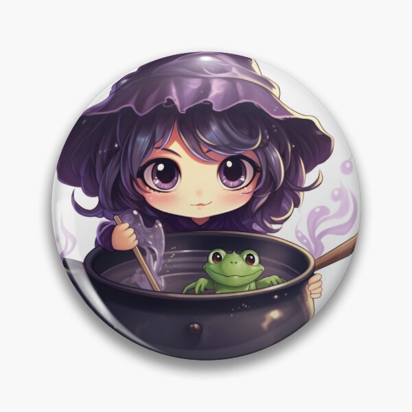 Item preview, Cute witch cooking up a spell designed and sold by NuttyCottage.