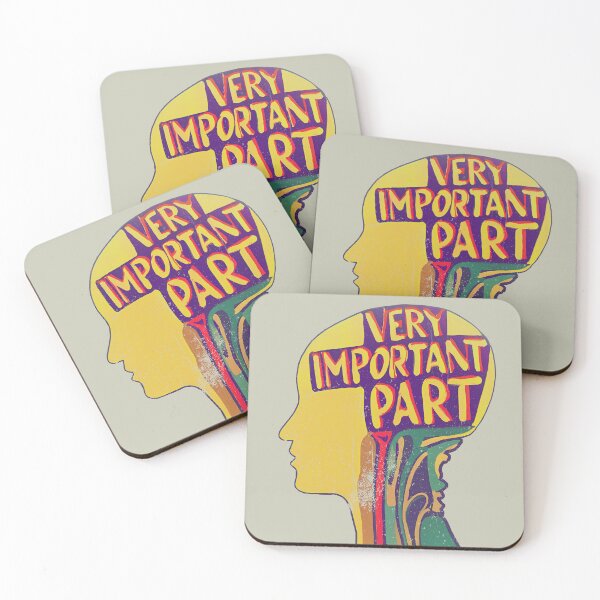 Item preview, SIlhouette head art with text "very important part" designed and sold by Time4Space.