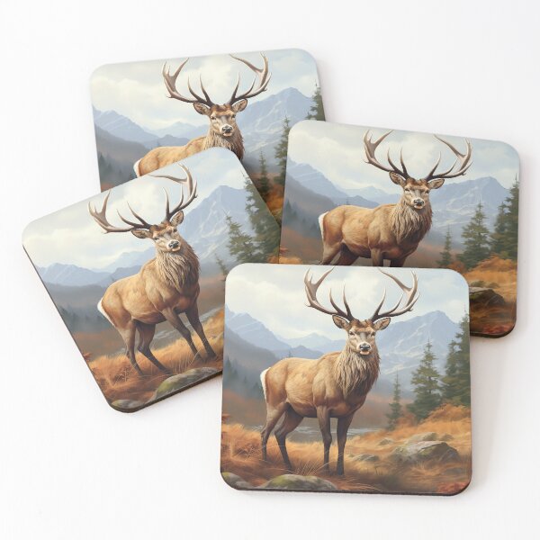 Item preview, Deer and mountains scenery designed and sold by Inktown.