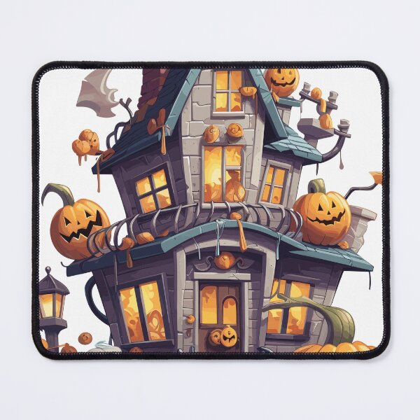 Item preview, Halloween Cute Cartoon Haunted House with Pumpkins (Image 1/20) designed and sold by DigitalArtify.
