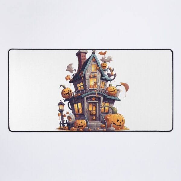 Item preview, Halloween Cute Cartoon Haunted House with Pumpkins (Image 1/20) designed and sold by DigitalArtify.
