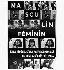 Masculin Féminin (1966 film) Jean Luc Godard Poster