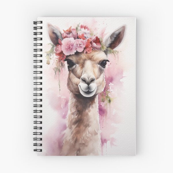 Item preview, Llamas/alpaca with Flowers on head- Watercolor painting designed and sold by MahsaWatercolor.