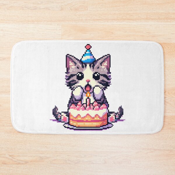 Item preview, Kitten with surprised face when receiving a birthday cake designed and sold by Buy  Daddy⭐.