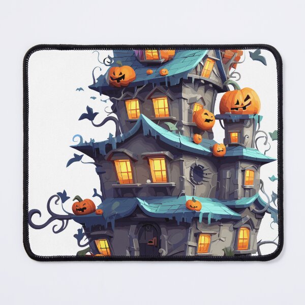 Item preview, Halloween Cute Cartoon Haunted House with Pumpkins (Image 2/20) designed and sold by DigitalArtify.