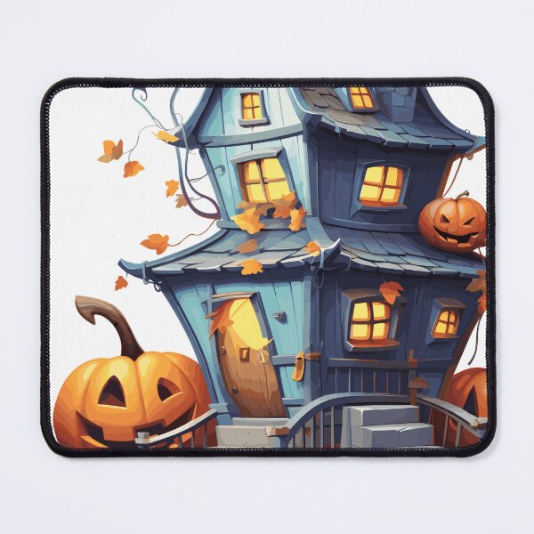 Item preview, Halloween Cute Cartoon Haunted House with Pumpkins (Image 3/20) designed and sold by DigitalArtify.