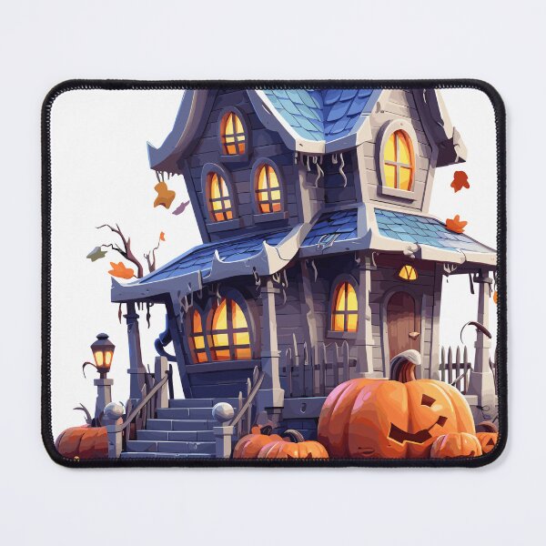 Item preview, Halloween Cute Cartoon Haunted House with Pumpkins (Image 5/20) designed and sold by DigitalArtify.