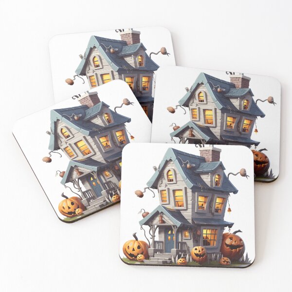 Item preview, Halloween Cute Cartoon Haunted House with Pumpkins (Image 9/20) designed and sold by DigitalArtify.