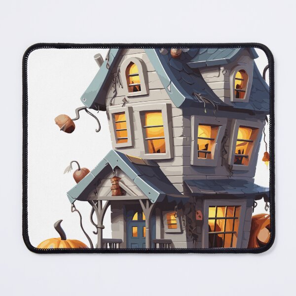 Item preview, Halloween Cute Cartoon Haunted House with Pumpkins (Image 9/20) designed and sold by DigitalArtify.