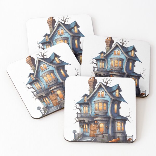 Item preview, Halloween Cute Cartoon Haunted House with Pumpkins (Image 13/20) designed and sold by DigitalArtify.