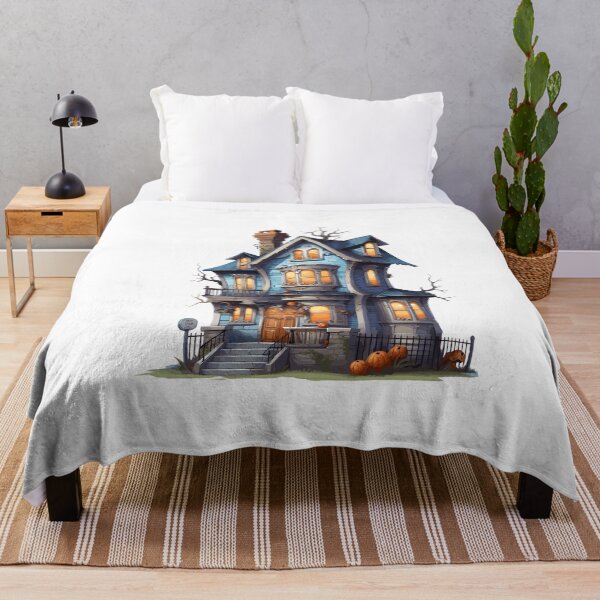 Item preview, Halloween Cute Cartoon Haunted House with Pumpkins (Image 13/20) designed and sold by DigitalArtify.
