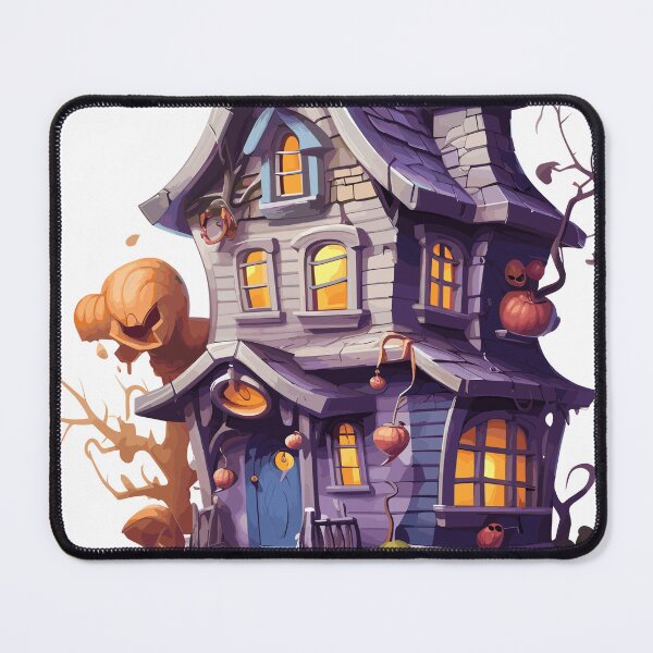 Item preview, Halloween Cute Cartoon Haunted House with Pumpkins (Image 14/20) designed and sold by DigitalArtify.