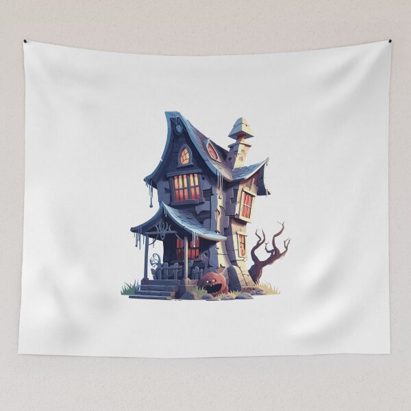 Item preview, Halloween Cute Cartoon Haunted House with Pumpkins (Image 15/20) designed and sold by DigitalArtify.