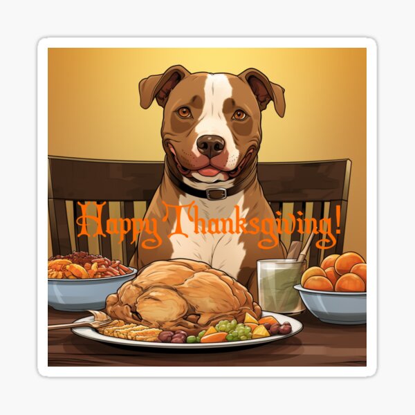 Item preview, Happy Thanksgiving Pittie designed and sold by Hooligan7SEA.