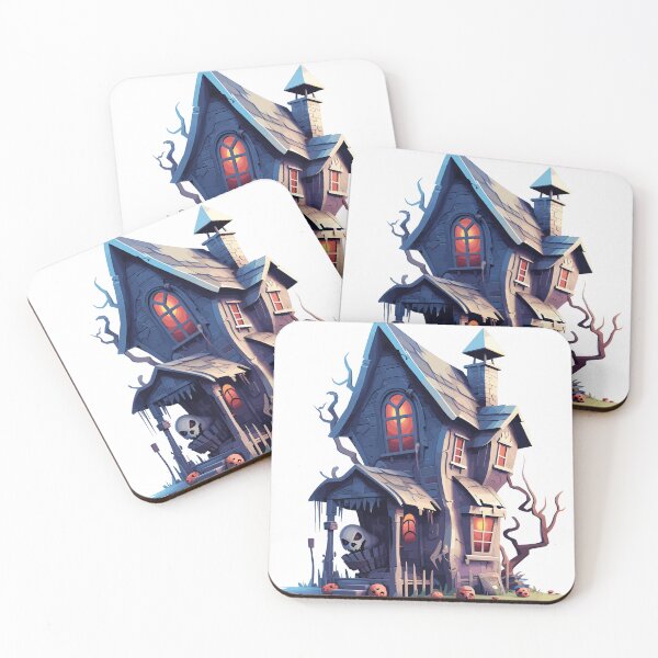 Item preview, Halloween Cute Cartoon Haunted House with Pumpkins (Image 16/20) designed and sold by DigitalArtify.