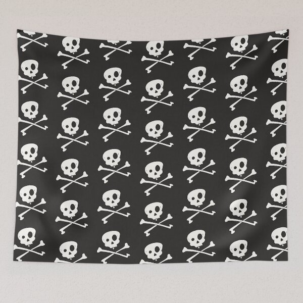 Item preview, Pirate Skull on Black Pattern designed and sold by CreativeDraws42.