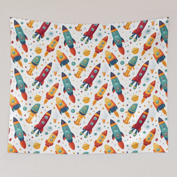 Item preview, Cartoon space shuttles with planets and stars. designed and sold by workshoot.