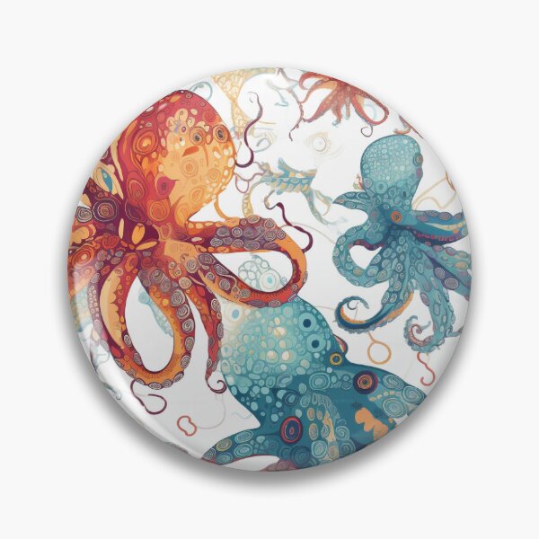 Item preview, Octopus Orange Blue designed and sold by ZodiacKat.
