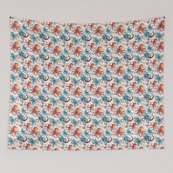 Item preview, Octopus Orange Blue designed and sold by ZodiacKat.