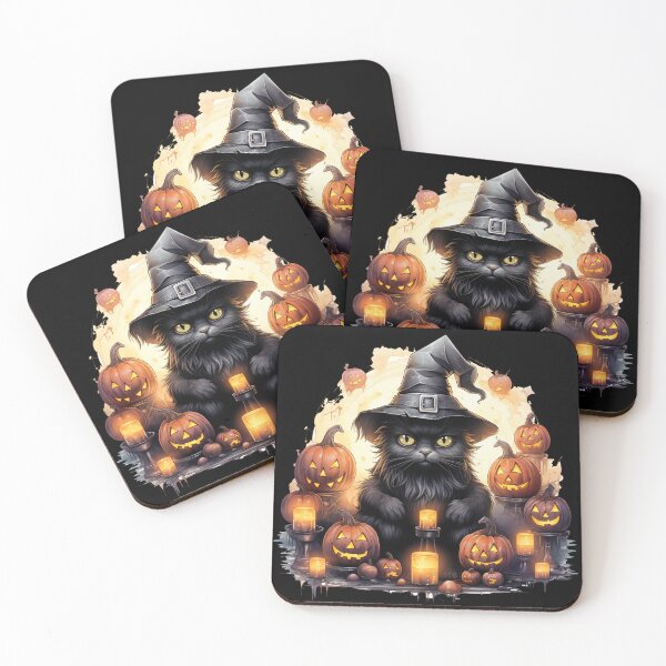 Item preview, Spooky Black Cat - Witching Hour Whiskers designed and sold by LollingLlamaLab.