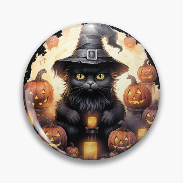 Item preview, Spooky Black Cat - Witching Hour Whiskers designed and sold by LollingLlamaLab.