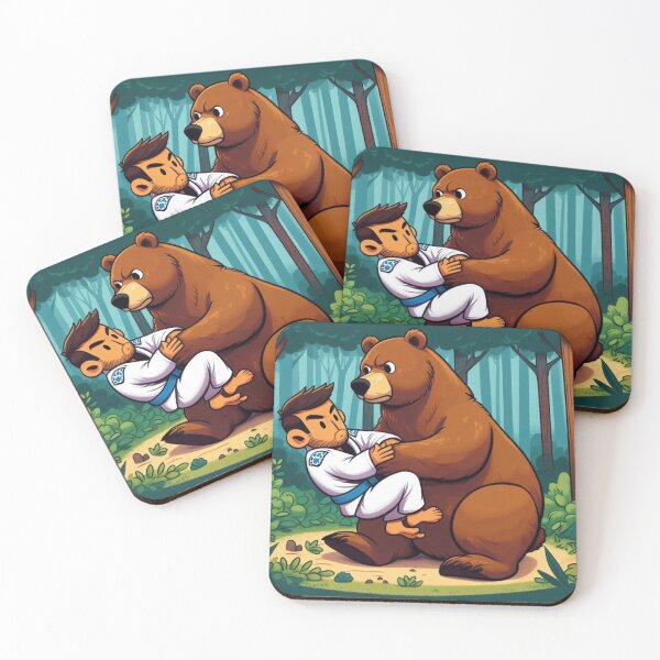 Item preview, BJJ Fighter bear cute cartoon style  designed and sold by Martial-Art-23.