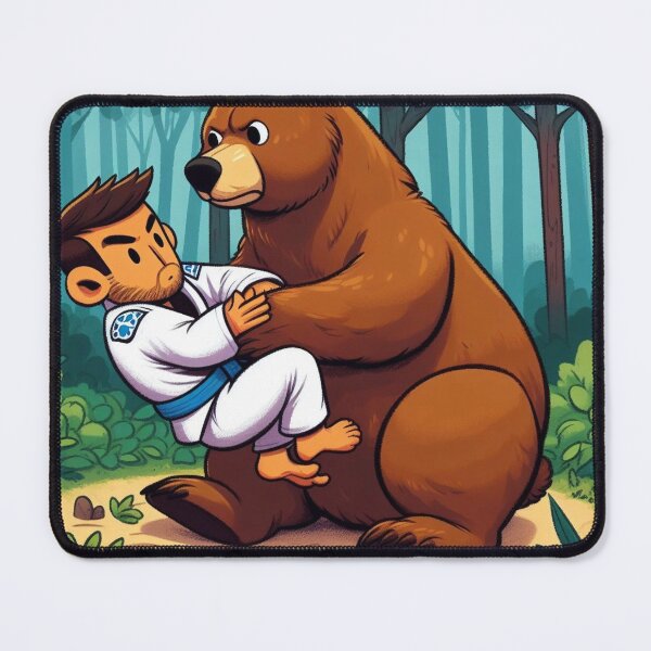 Item preview, BJJ Fighter bear cute cartoon style designed and sold by Martial-Art-23.