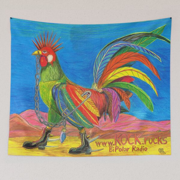Item preview, KOCK.rocks BiPolar Radio Punky Rooster Poster designed and sold by AJLeibengeist.