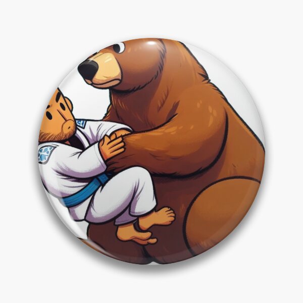 Artikelvorschau, BJJ Fighter bear cute cartoon style white gi entworfen und verkauft von Martial-Art-23.