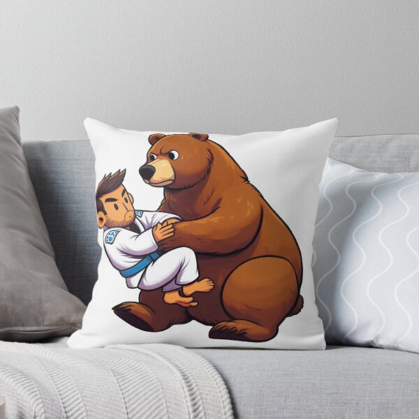Item preview, BJJ Fighter bear cute cartoon style white gi designed and sold by Martial-Art-23.