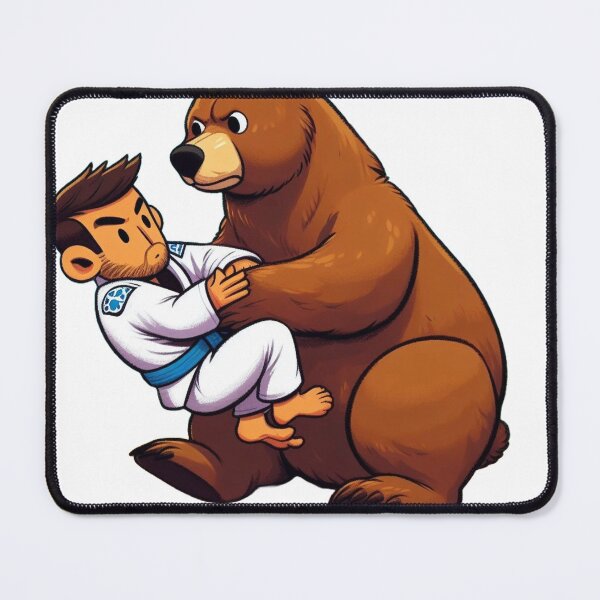 Item preview, BJJ Fighter bear cute cartoon style white gi designed and sold by Martial-Art-23.