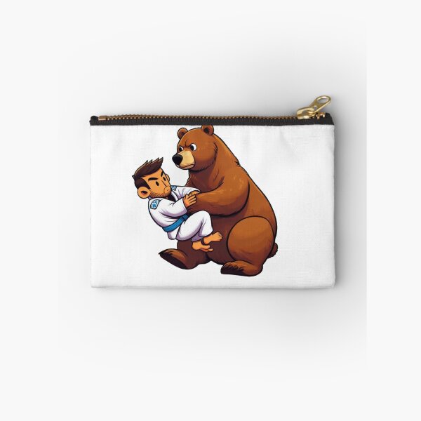 Item preview, BJJ Fighter bear cute cartoon style white gi designed and sold by Martial-Art-23.